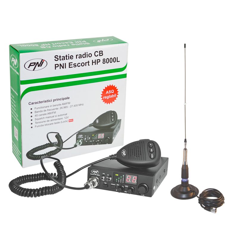 Kit Statie radio CB HP 8000L si Antena CB PNI ML160 cu magnet dayov