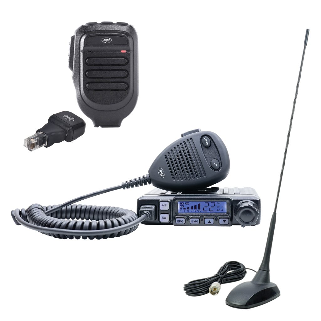 Kit statie radioCB HP7120 +Antena CB PNI Extra 48, SWR 1.0 ASQ, RF Gain, 4W,12V dayov