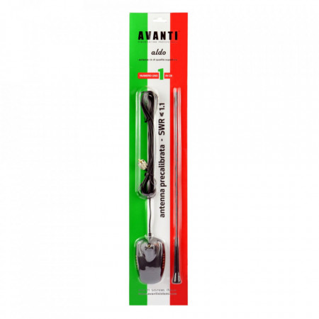 Antena radio CB Avanti Aldo precalibrata cu magnet 44cm,lungime cablu 5m