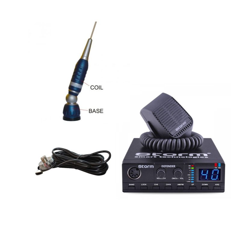 Kit Statie Auto Storm Defender III+Antena CB Avanti Via+suport portbagaj cu cablu