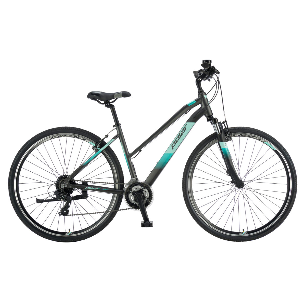 Bicicleta Trekking Polar Forester Comp Lady - 28 inch, L, Gri-Albastru