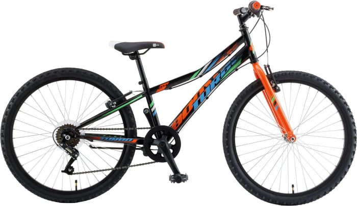 Bicicleta Copii Booster 2023 Turbo - 24 Inch, Negru-Portocaliu